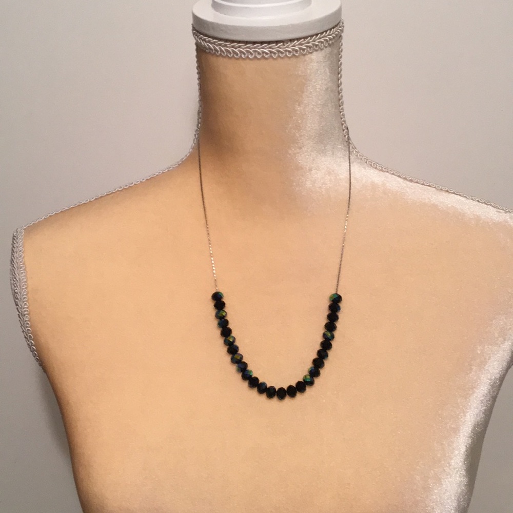Iridescent beaded necklace
